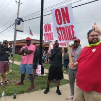 Teachers picketing outside