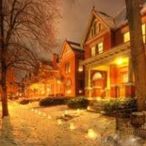 Houses in the snow