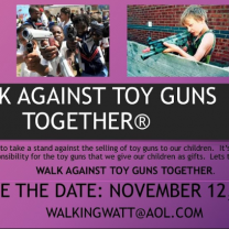 Poster about walk against toy guns